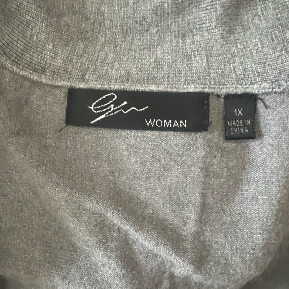 Gray open front cardigan